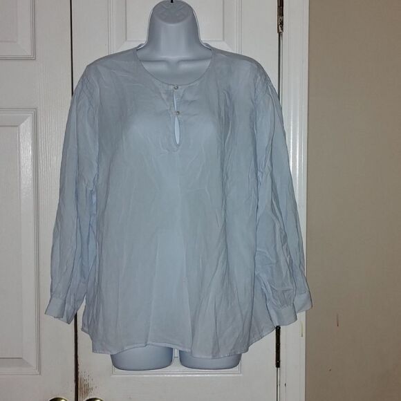 Old Navy Baby Blue 3/4 length sleeve Blouse Sz XL - Picture 1 of 4